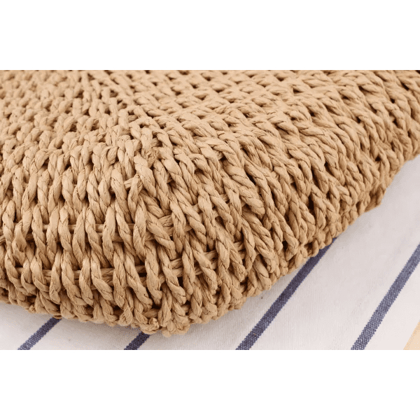 Handwoven Straw Bag Half Round Shoulder and Crossbody Bag - Image 6